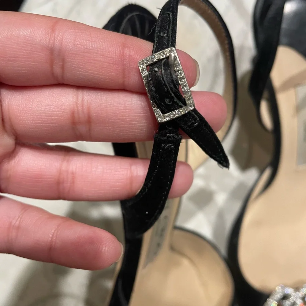 Jimmy Choo Satin Heels 37 1/2 - Picture 4 of 7